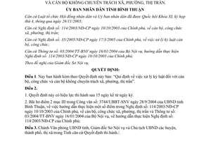 Quyết định 73/2005/QĐ-UBND xử lý kỷ luật cán bộ công chức không chuyên trách Bình Thuận