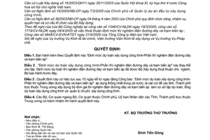 Quyết định 39/2005/QĐ-BXD Định mức dự toán xây dựng công trình - phần thí nghiệm điện đường dây trạm biến áp