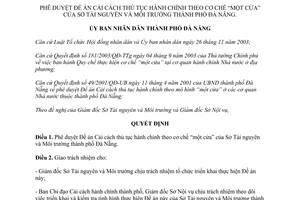 Quyết định 165/2005/QĐ-UBND phê duyệt Đề án Cải cách thủ tục hành chính Đà Nẵng