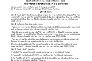 Quyết định 295/2005/QĐ-TTG thành lập Ủy ban Quốc gia thập kỷ giáo dục phát triển bền vững Việt Nam 2005 - 2014