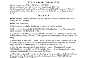 Quyết định 209/2005/QĐ-UBND cơ chế chính sách thu hút đầu tư trên địa bàn tỉnh Lâm Đồng