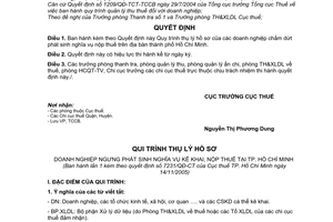 Quyết định 7231/QĐ-CT  Quy trình thụ lý hồ sơ các doanh nghiệp chấm dứt phát sinh nghĩa vụ nộp thuế