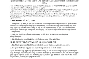 Thông tư 99/2005/TT-BTC quy định chế độ thu, nộp quản lý sử dụng lệ phí cấp giấy xác nhận không tiền án người lao động làm việc thời hạn nước ngoài