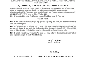 Quyết định 74/2005/QĐ-BNN Quy chế xây dựng, ban hành, phổ biến kiểm tra áp dụng tiêu chuẩn ngành