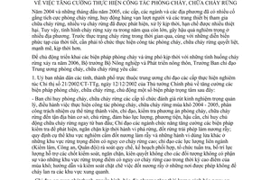 Chỉ thị 75/2005/CT-BNN tăng cường thực hiện công tác phòng cháy, chữa cháy rừng