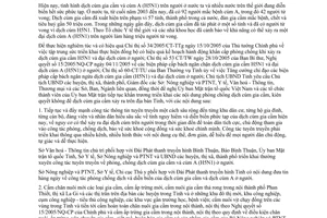 Chỉ thị 11/2005/CT-UBND biện pháp ngăn chặn dịch cúm gia cầm H5 N1 đại dịch cúm ở người Bình Thuận