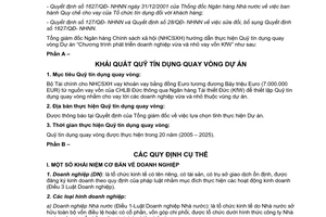 Hướng dẫn 3254/NHCS-HTQT về nghiệp vụ cho vay đối với dự án KFW