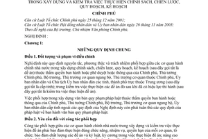 Nghị định 144/2005/NĐ-CP công tác phối hợp giữa cơ quan hành chính nhà nước trong xây dựng kiểm tra thực hiện chính sách  quy kế hoạch