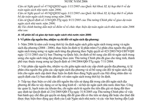 Thông tư 100/2005/TT-BTC hướng dẫn tổ chức thực hiện dự toán ngân sách nhà nước năm 2006