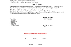 Quyết định 40/2005/QĐ-BXD QCXDVN09: 2005 Quy chuẩn xây dựng Việt Nam công trình xây dựng sử dụng năng lượng có hiệu quả