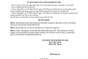 Quyết định 193/2005/QĐ-UB quản lý khai thác  bảo vệ hệ thống thoát nước