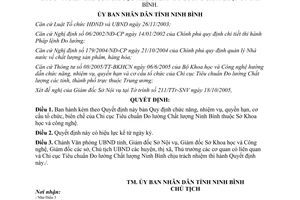 Quyết định 2640/2005/QĐ-UBND chức năng cơ cấu Chi cục Tiêu chuẩn Đo lường Chất lượng Ninh Bình