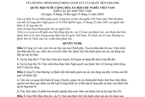 Nghị quyết 50/2005/QH11 chương trình hoạt động giám sát của Quốc hội năm 2006