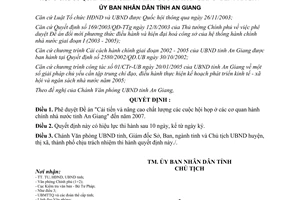 Quyết định 3131/2005/QĐ-UBND nâng cao chất lượng các cuộc họp An Giang