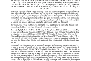 Chỉ thị 32/2005/CT-UBND triển khai thực hiện Nghị định108/2005/NĐ-CP sửa đổi Nghị định 51/CP Thông tư 11/2005/TT-BCA-C11