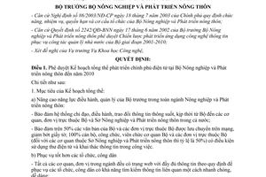 Quyết định 3263/QĐ-BNN/KHCN năm 2005 phê duyệt Kế hoạch tổng thể phát triển