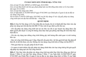 Quyết định 4468/2005/QĐ-UB cấp giấy phép xây dựng công trình