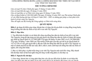 Quyết định 304/2005/QĐ-TTg thí điểm giao khoán bảo vệ rừng hộ gia đình cộng đồng trong buôn làng đồng bào dân tộc thiểu số tại chỗ ở tỉnh Tây Nguyên