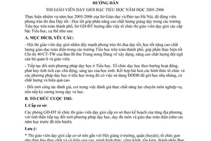 Hướng dẫn 2298/HD-SGD&ĐTthi giáo viên dạy giỏi bậc tiểu 2005 - 2006