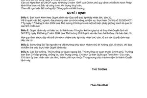 Quyết định 307/2005/QĐ-TTG  quy chế báo áp thấp nhiệt đới, bão, lũ