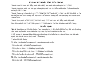 Quyết định 59/2005/QĐ-UBND chế độ dinh dưỡng vận động viên thể thao Tiền Giang