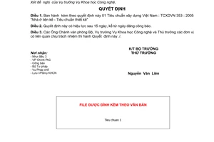 Quyết định 42/2005/QĐ-BXD  TCXDVN 353 : 2005 Nhà ở liên kế - Tiêu chuẩn thiết kế