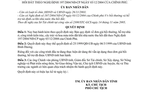 Quyết định 258/2005/QĐ-UBND Bản quy định đơn giá bồi thường, hỗ trợ