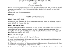 Luật Công an nhân dân 2005 54/2005/QH11