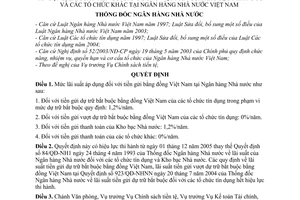 Quyết định 1716/QĐ-NHNN lãi suất tiền gửi dự trữ bắt buộc bằng đồng Việt Nam Tổ chức tín dụng Kho bạc Nhà nướcTổ chức khác tại Ngân hàng Nhà nước VN