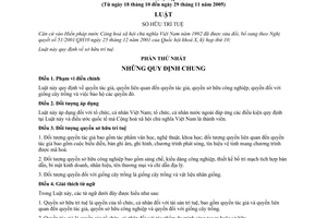 Luật Sở hữu trí tuệ 2005 50/2005/QH11