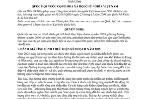 Nghị quyết 51/2005/NQ-QH11 chương trình hoạt động giám sát của QH năm 2006