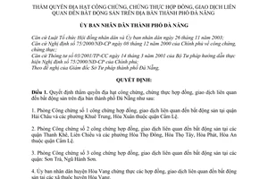 Quyết định 172/2005/QĐ-UBND thẩm quyền địa hạt công chứng, chứng thực hợp đồng,