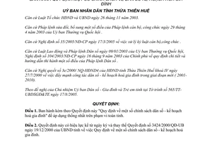 Quyết định 4043/2005/QĐ-UBND chính sách dân số kế hoạch hoá gia đình Huế