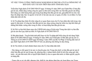 Chỉ thị 17/2005/CT-UBND tăng cường triển khai Nghị định 05/2005/NĐ-CP về bán đấu giá tài sản Bắc Kạn