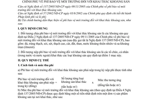 Thông tư 105/2005/TT-BTC phí bảo vệ môi trường khai thác khoán hướng dẫn thực hiện Nghị định 137/2005/NĐ-CP