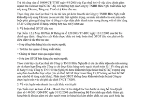 Công văn 4376/TCT-DNK điều chỉnh giảm doanh thu và hoàn thuế GTGT trường hợp của Công ty TNHH Hữu Nghị xuất khẩu