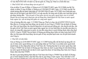 Công văn 4503/TCT-PCCS thuế GTGT dịch vụ vận tải quốc tế