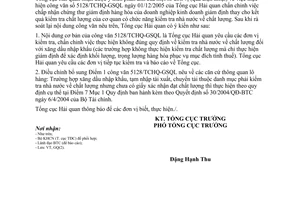 Công văn 5244/TCHQ-GSQL kiểm tra chất lượng xăng dầu NK