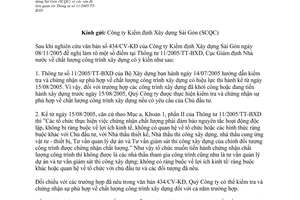 Công văn 530/GĐ-GĐ1 trả lời Công ty Kiểm định Xây dựng Sài Gòn (SCQC) vấn đề liên quan tới TT 11/2005/TT-BXD
