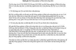 Công văn 3749/BNV-TL phụ cấp chức vụ lãnh đạo ngành Kiểm lâm ở địa phương