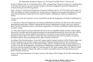 Official Dispatch No. 4688/TCT-PCCS on vat credit with respect to invoices issue