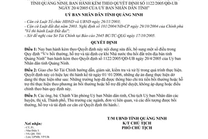 Quyết định 4466/2005/QĐ-UBND sửa đổi Quyết định 1122/2005/QĐ-UB  bồi thường, hỗ trợ tái định cư khi Nhà nước thu hồi đất trên địa bàn tỉnh Quảng Ninh