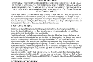 Thông tư liên tịch 128/2005/TTLT-BNV-BTC-BLĐTBXH tiêu chuẩn trang phục, chế độ nghỉ và nghĩa vụ lao động công ích hàng năm với người làm cơ yếu