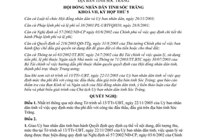 Nghị quyết 12/2005/NQ-HĐND thu phí đấu thầu đấu giá Sóc Trăng