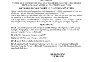 Quyết định 3392/QĐ-BNN-TCCB Đính chính Quyết định 68/2005/QĐ-BNN