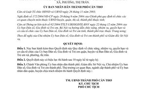 Quyết định 73/2005/QĐ-UBND chức năng tổ chức bộ máy ủy ban Dân số Cần Thơ