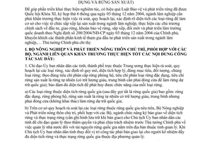 Chỉ thị 38/2005/CT-TTg rà soát quy hoạch lại rừng phòng hộ rừng đặc dụng rừng sản xuất