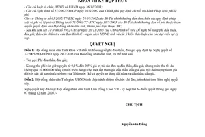 Nghị quyết 38/2005/NQ-HĐND bổ sung phí đấu thầu, đấu giá