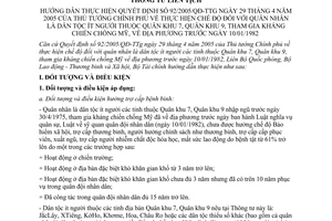 Thông tư liên tịch 190/2005/TTLT-BQP-BLĐTBXH-BTC chế độ đối với quân nhân là dân tộc ít người