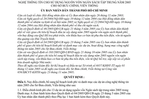 Quyết định 209/2005/QĐ-UBND điều chỉnh kinh phí danh mục dự án công nghệ thông tin sử dụng nguồn ngân sách tập trung năm 2005 Sở Bưu chính viễn thông